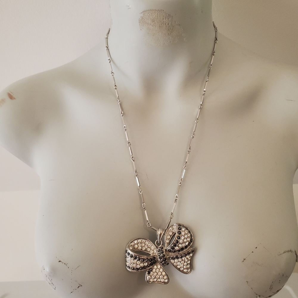 Vintage Bow Chain Rhinstone Necklace